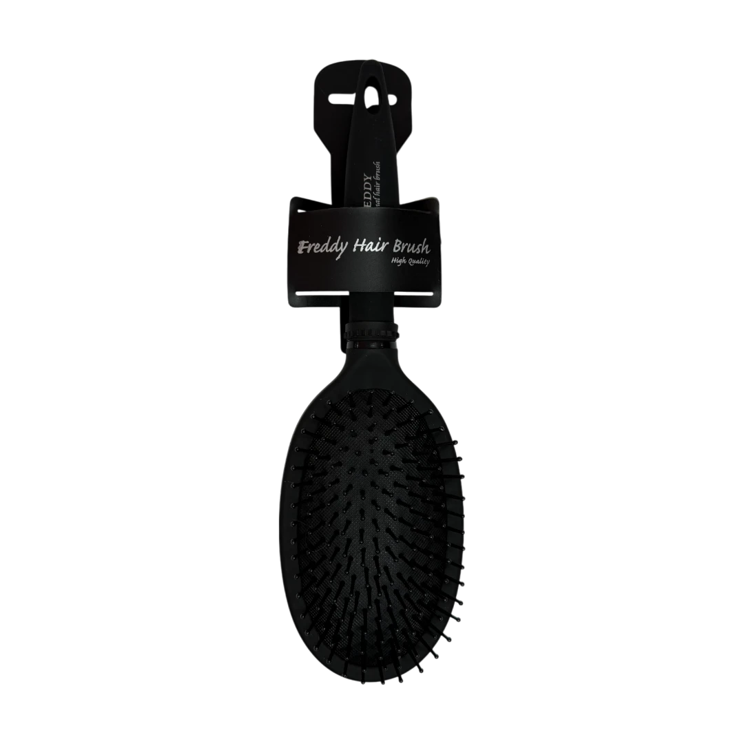 Freddy Full Black Oval Hair Brush – Anti-Static Detangler (FHB122)