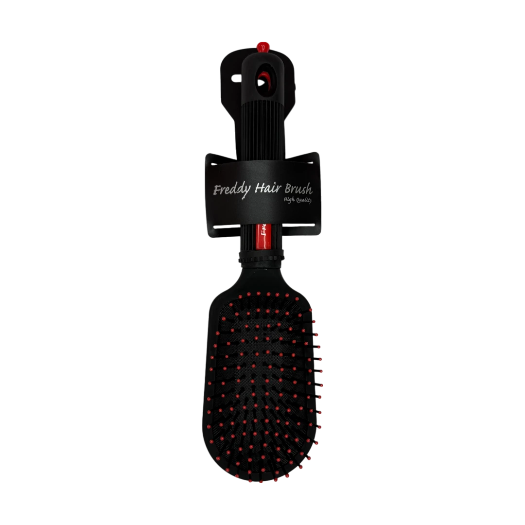Freddy Oval Cushion Hair Brush with Red Tips – Soft & Smooth Finish (FHB153)
