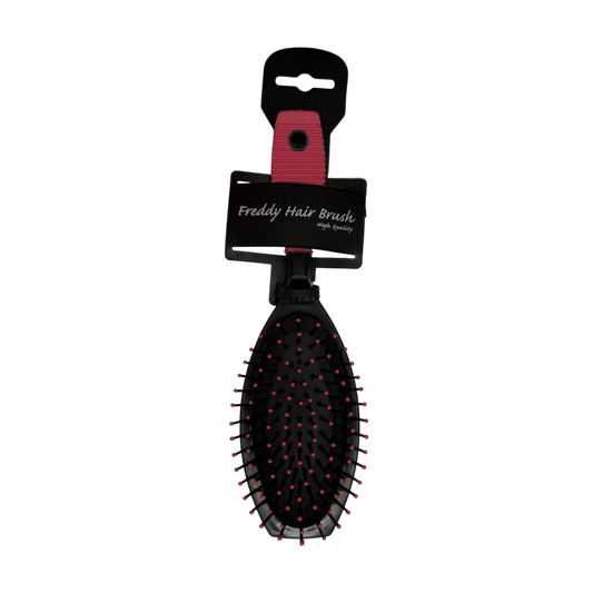Pretty Lady Oval Hair Brush – Red Grip, Anti-Slip Handle (FHB164)