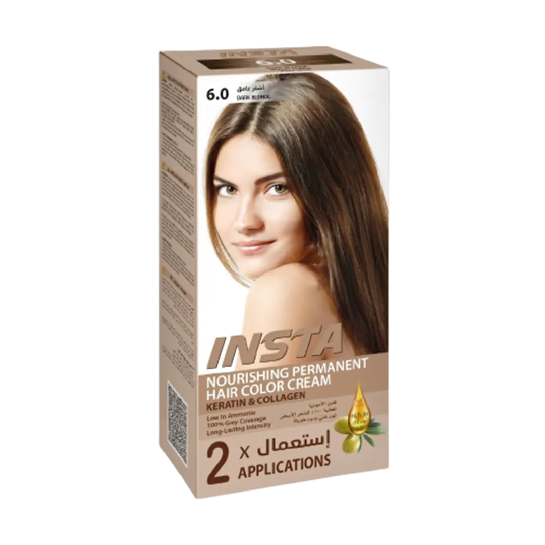 Insta Nourishing Permanent Hair Color Cream Keratin & Collagen - 110ml