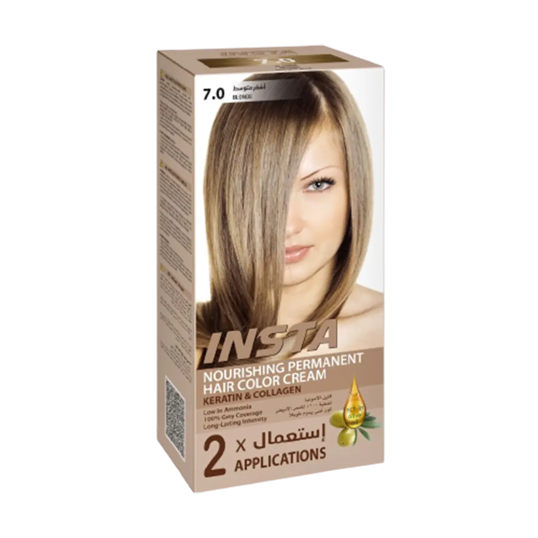 Insta Nourishing Permanent Hair Color Cream Keratin & Collagen - 110ml