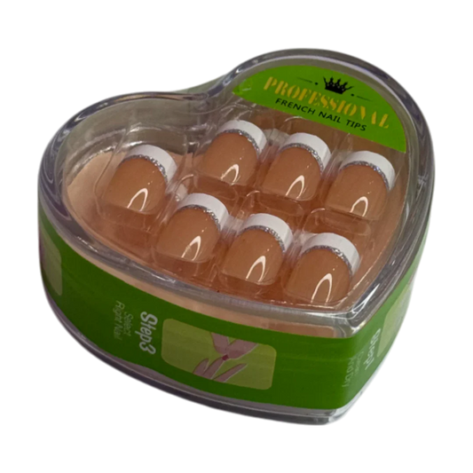 French Nail Tips Set in Heart Box – Pretty Lady NT165F