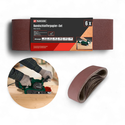 Parkside Belt Sander Paper - 6pcs