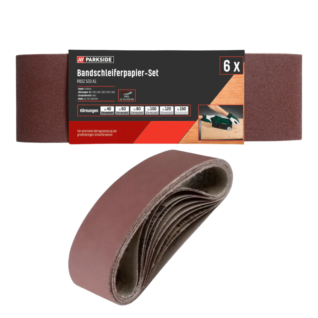 Parkside Belt Sander Paper - 6pcs