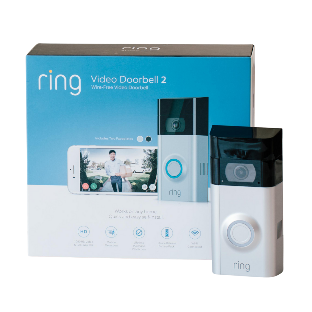 Ring Video Doorbell V2 1080p HD video Improved Motion Detection Easy Installation - Satin Nickel