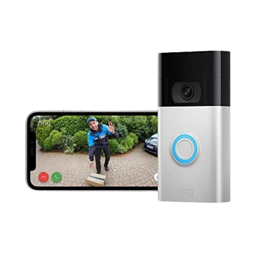 Ring Video Doorbell V2 1080p HD video Improved Motion Detection Easy Installation - Satin Nickel