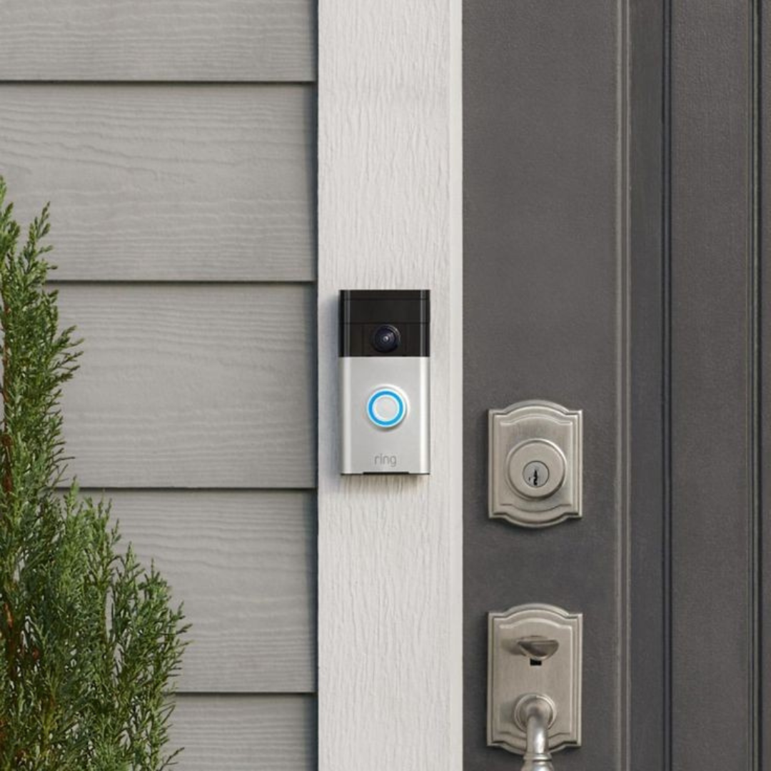 Ring Video Doorbell V2 1080p HD video Improved Motion Detection Easy Installation - Satin Nickel