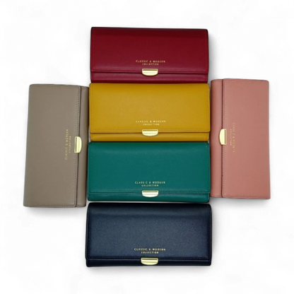 Women’s Everyday Essentials Wallet - Synthetic Leather, Multi-Card, Large, Long