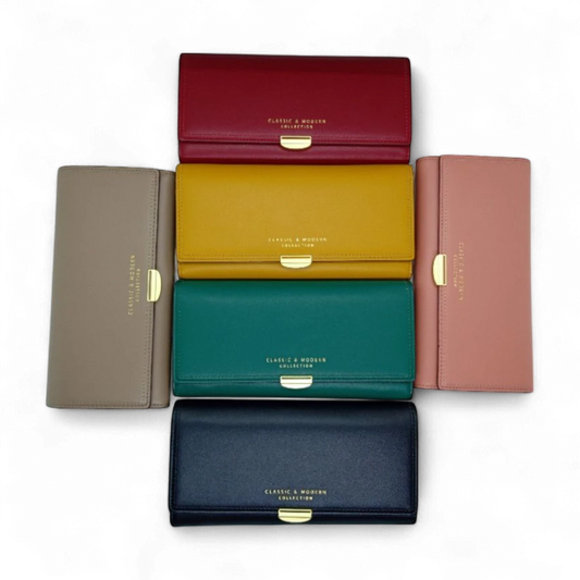 Women’s Everyday Essentials Wallet - Synthetic Leather, Multi-Card, Large, Long