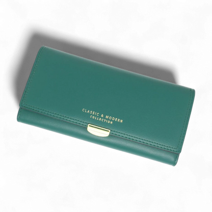 Women’s Everyday Essentials Wallet - Synthetic Leather, Multi-Card, Large, Long