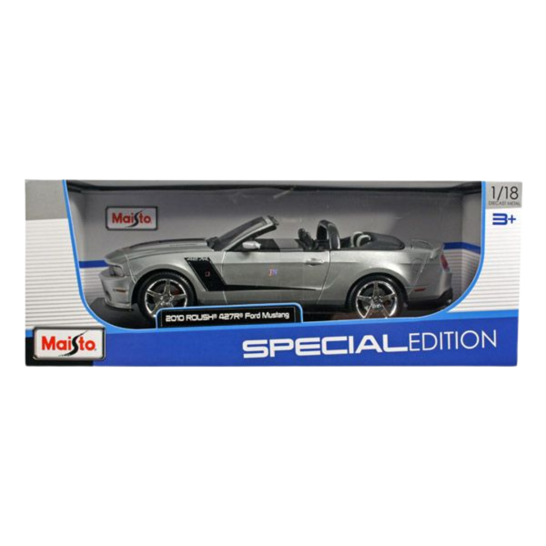 Maisto Special Edition 1/18 2010 Roush 427R Ford Mustang Convertible -  Silver