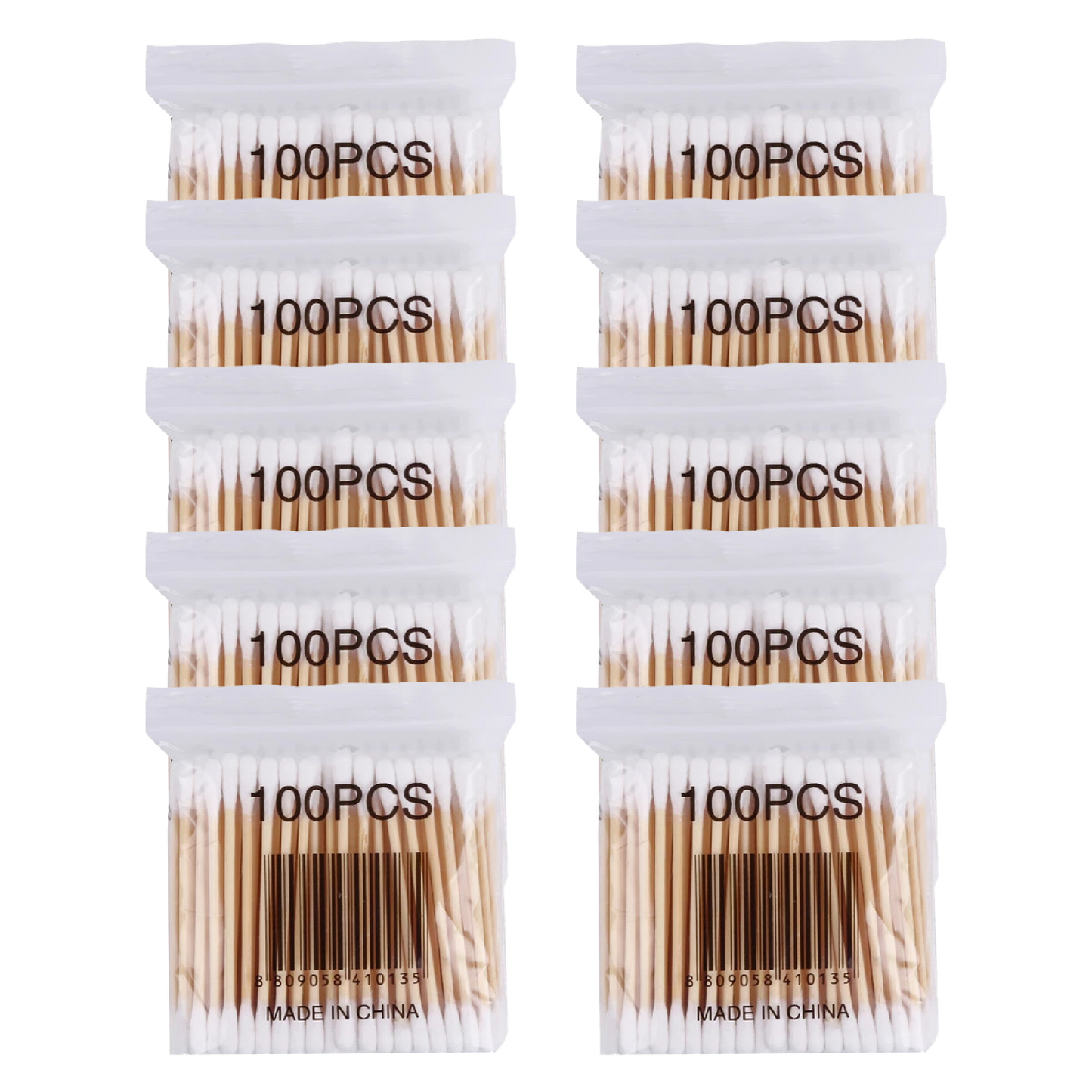 Double Head Wood Cotton Buds Medical Ear Cleaning Wood Sticks - 1000 Pcs