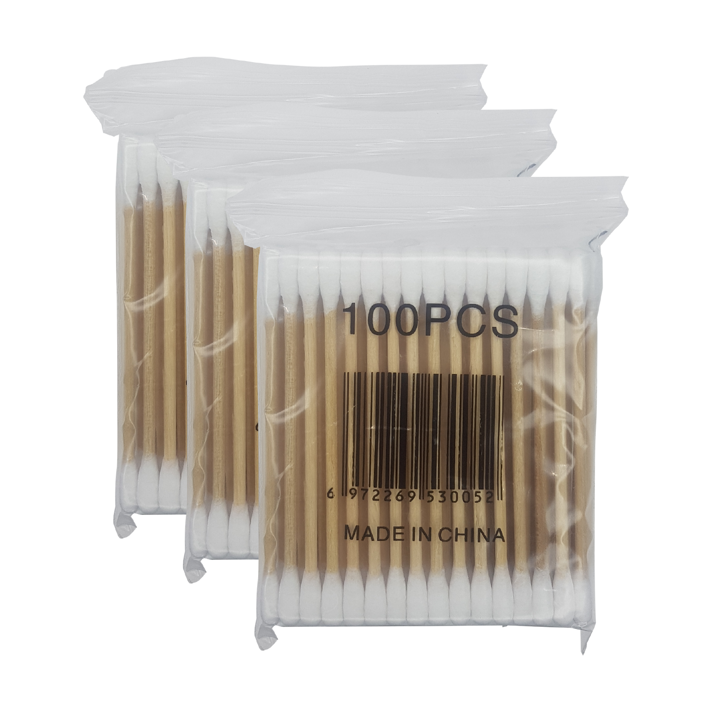 Double Head Wood Cotton Buds Medical Ear Cleaning Wood Sticks - 300Pcs