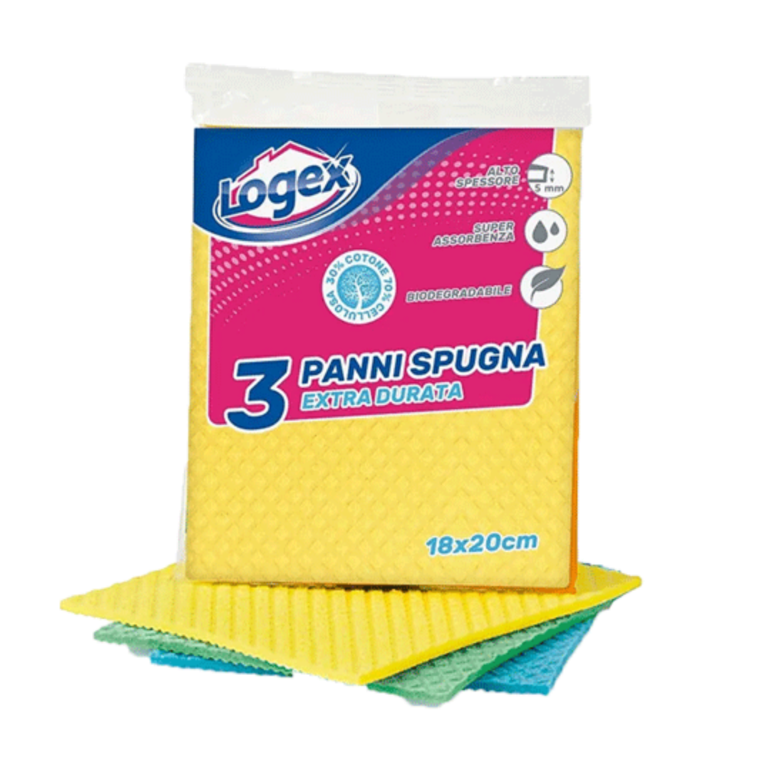 Logex Kitchen Sponge Cloths x 3pcs