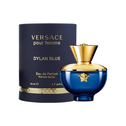 a bottle of Versace Dylan Blue perfume