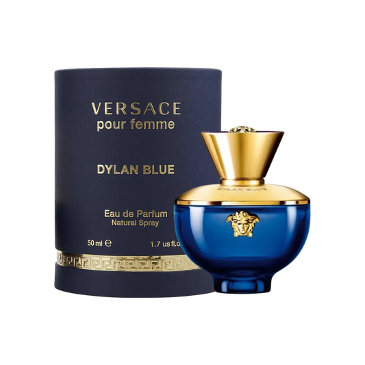 a bottle of Versace Dylan Blue perfume