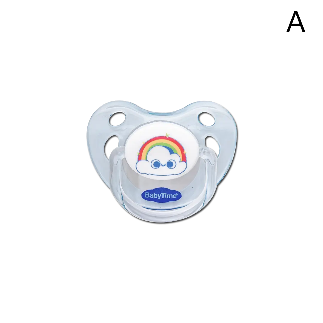 Baby Time Orthodontic Transparent Patterned Soother - 4 Styles