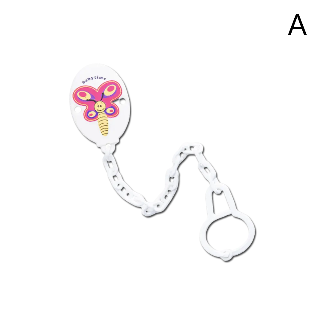 Baby Time Emboss Patterned Soother With Chain - 4 Styles