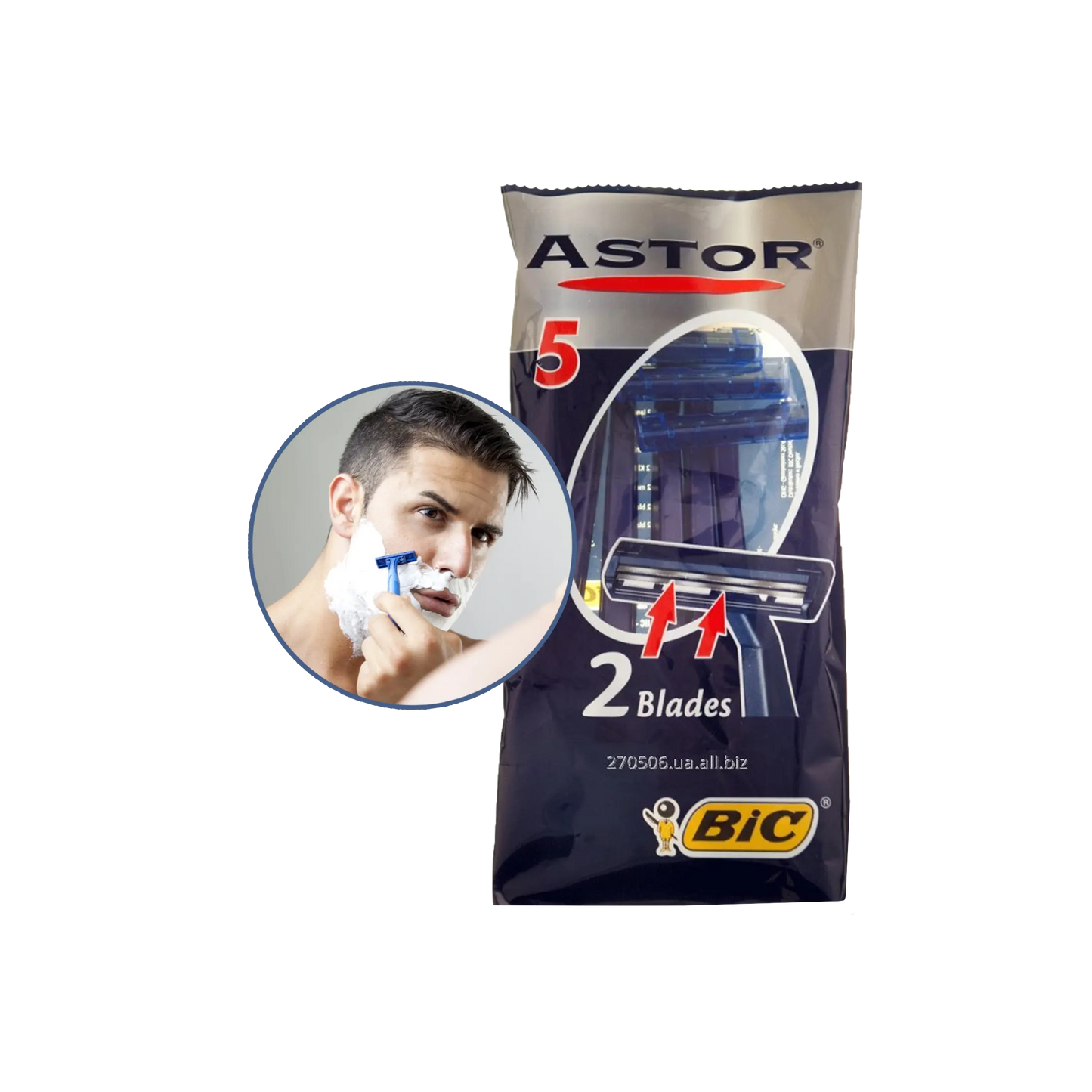 Bic Astor Twin Normal Razors - 5Pcs