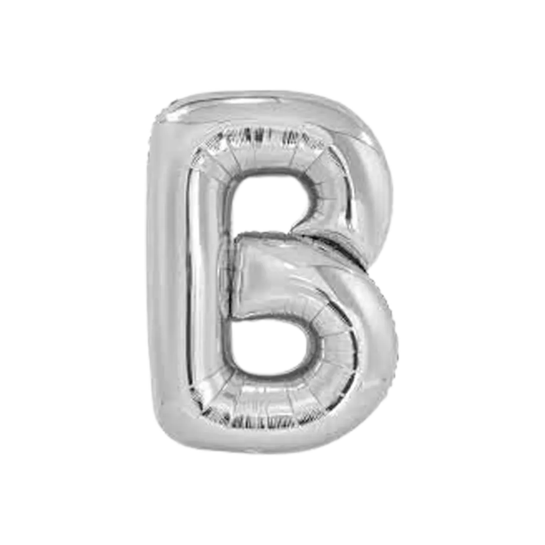 Foil Letter " B " Balloons 40cm - Silver