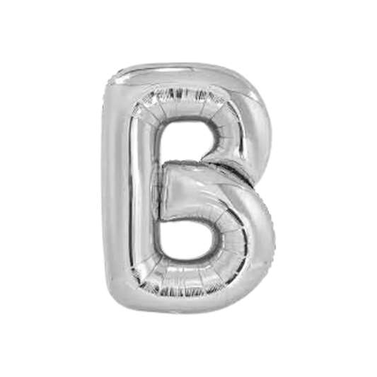 Foil Letter " B " Balloons 40cm - Silver