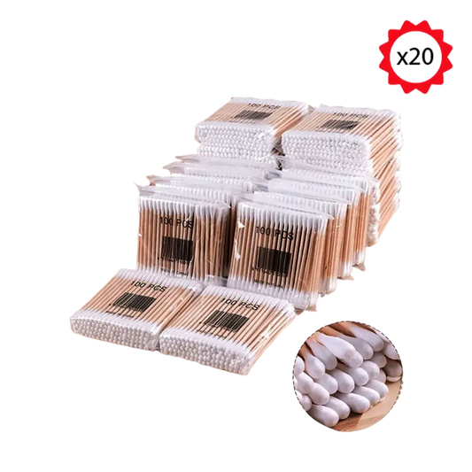 Double Head Wood Cotton Buds Medical Ear Cleaning Wood Sticks - 2000 Pcs