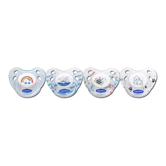 Baby Time Orthodontic Transparent Patterned Soother - 4 Styles