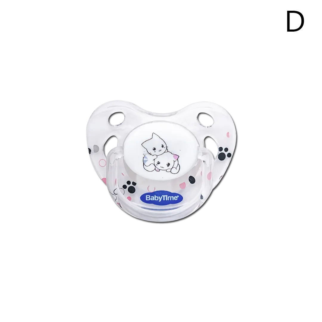 Baby Time Orthodontic Transparent Patterned Soother - 4 Styles