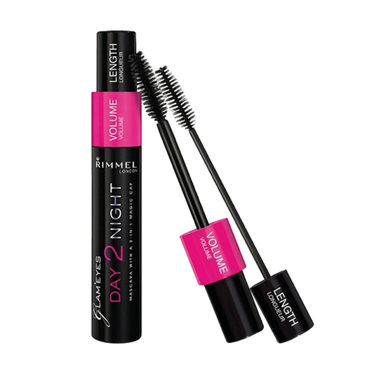 Rimmel Glam'Eyes Day 2 Night Mascara - Black - Lengthening and Volumising 2-in-1