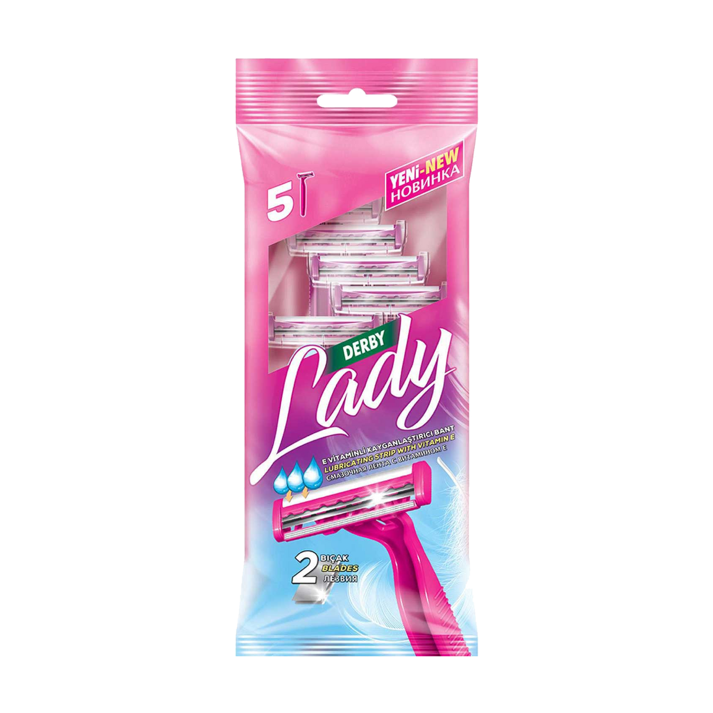 Derby Lady Platinum Shaving Razors - 5Pcs