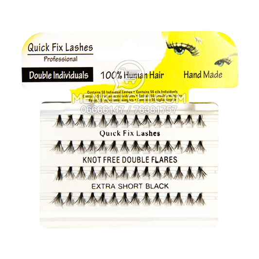 Quick Fix Individuals Lashes Knot Free Double Flares Extra Short - Black