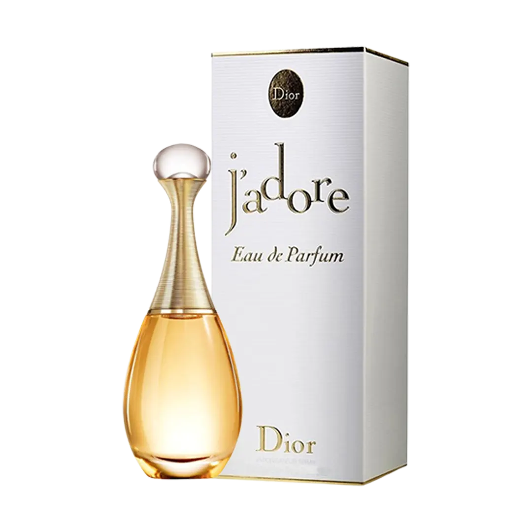 a bottle of j'adore perfume branded Dior