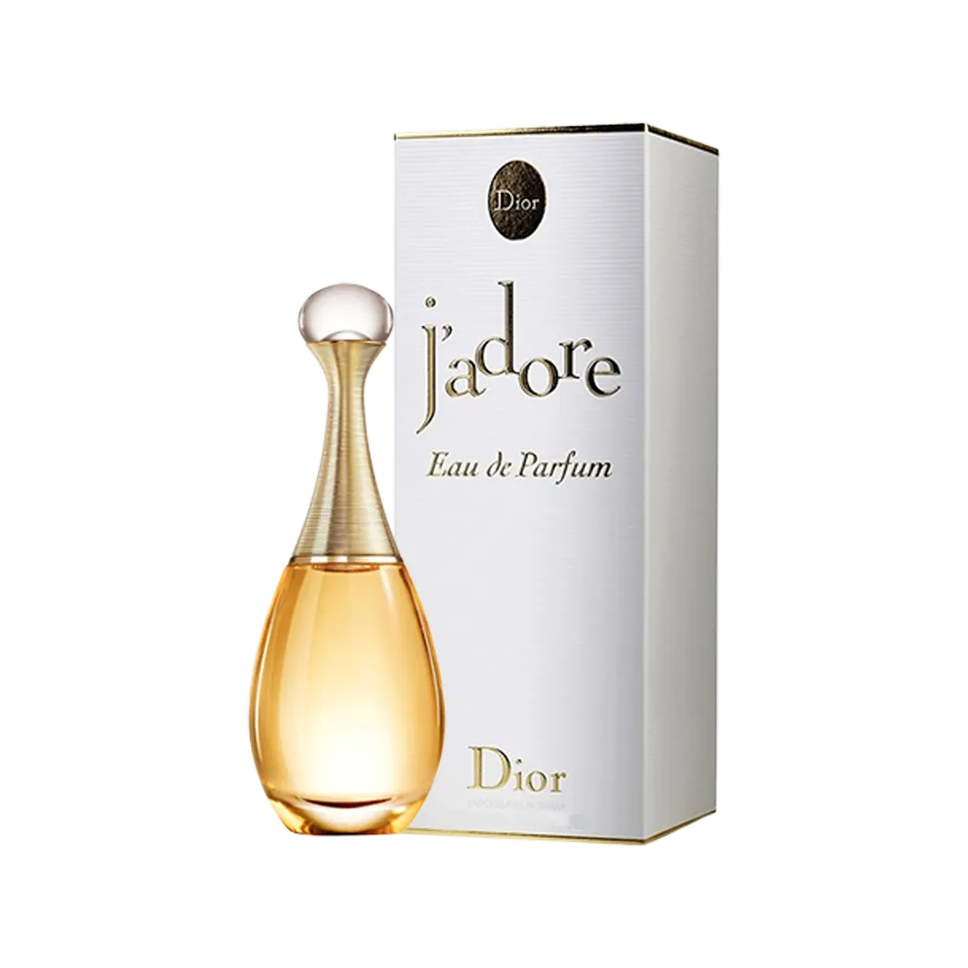 a bottle of j'adore perfume branded Dior
