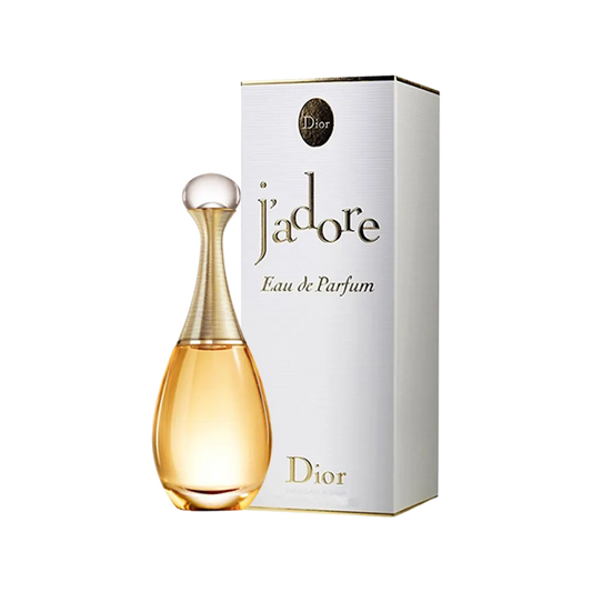 a bottle of j'adore perfume branded Dior