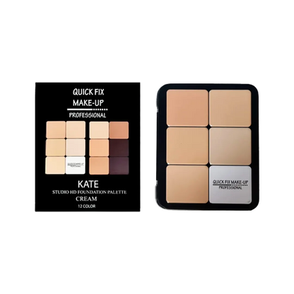 Quick Fix Makeup Contouring Foundation Palette - KATE - Cream - 12 Colors
