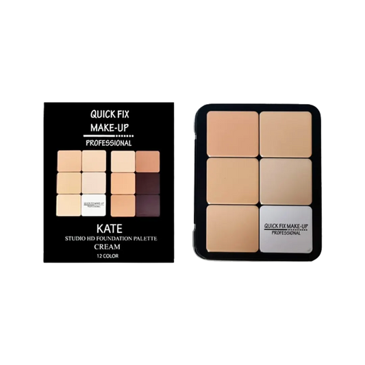 Quick Fix Makeup Contouring Foundation Palette - KATE - Cream - 12 Colors