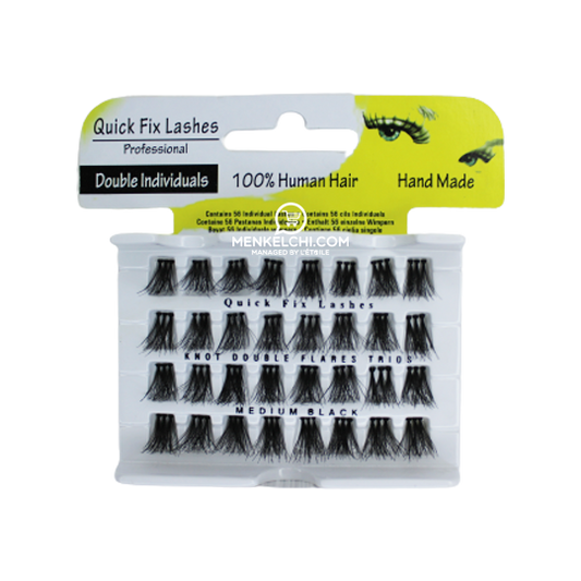 Quick Fix Eye Lashes Individuals Knot Double Flares Trios - Medium Black