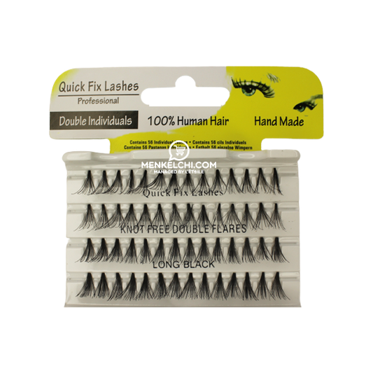 Quick Fix Eye Lashes Individuals Lashes Knot Lashes Free Double Flares - Long Black