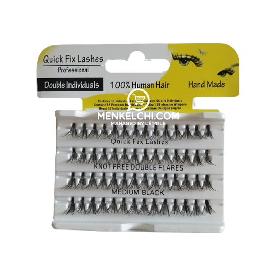Quick Fix Eye Lashes Individuals Lashes Knot Free Double Flares - Medium Black