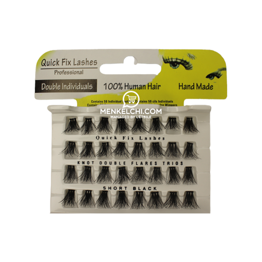 Quick Fix Eye Lashes Individuals Knot Double Flares Trios - Short Black