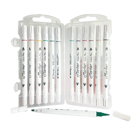 Yalong Dual Tip Colored Marker - 12 Colors