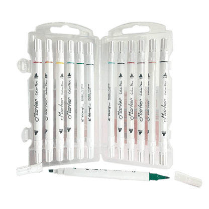 Yalong Dual Tip Colored Marker - 12 Colors